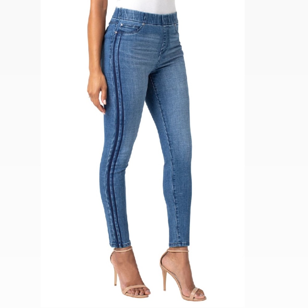 LIVERPOOL chloe shadow stripe ankle skinny jeans